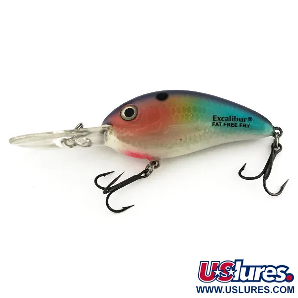 Excalibur Bomber Fat Free Fry Crankbait, Rainbow, 10g, Deep Diver, #8979
