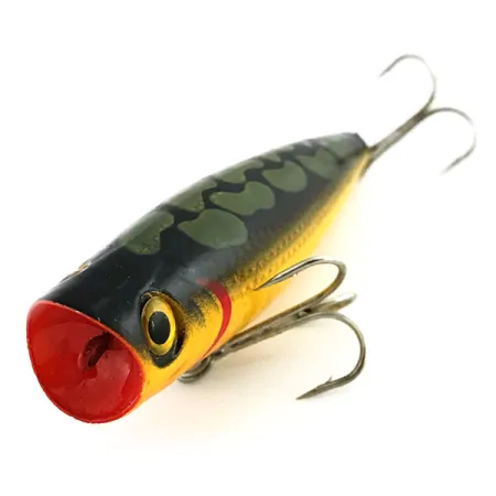 Bass Pro Shops XTS Popper, Jaune/Vert, 10.5g, Bruiteur, #9038
