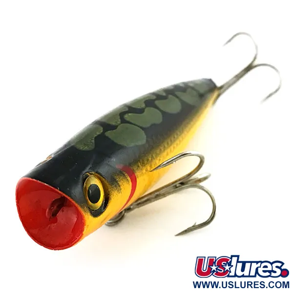 Bass Pro Shops XTS Popper, Jaune/Vert, 10.5g, Bruiteur, #9038