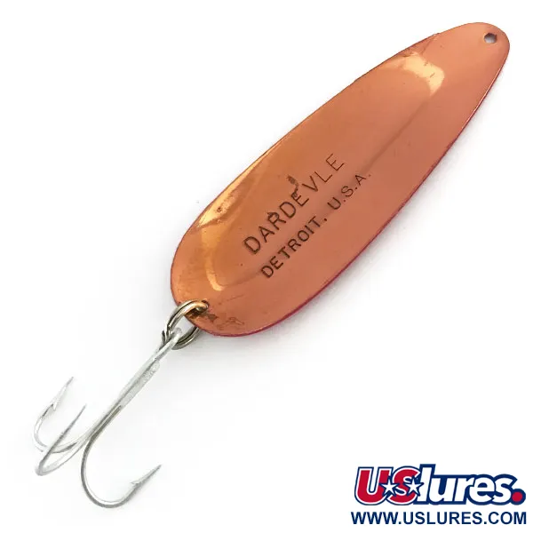 Cuillère Eppinger Dardevle, Rouge/Blanc/Cuivre, 28g, Dos Cuivre, #9048