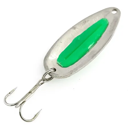 Nebco Pixee UV Cuillère, Nickel Martelé/Vert, 14g, Œuf UV, #9050