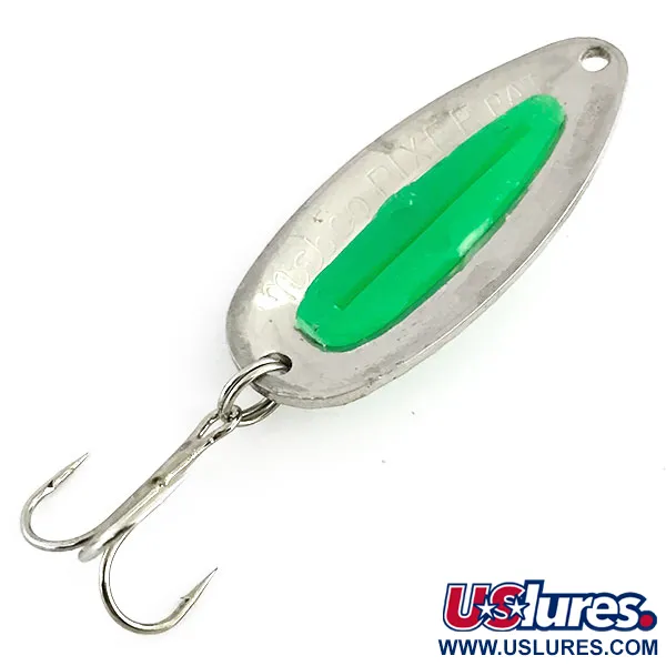 Nebco Pixee UV Cuillère, Nickel Martelé/Vert, 14g, Œuf UV, #9050