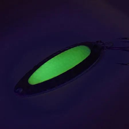 Nebco Pixee UV Cuillère, Nickel Martelé/Vert, 14g, Œuf UV, #9050