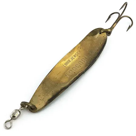 Luhr Jensen Krocodile Die #4 Cuillère, Vert/Laiton, 14g, Vintage, #9055