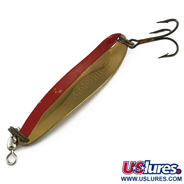 Luhr Jensen Krocodile Die #4 Cuillère, Laiton / Rouge, 14g, UV, #9058