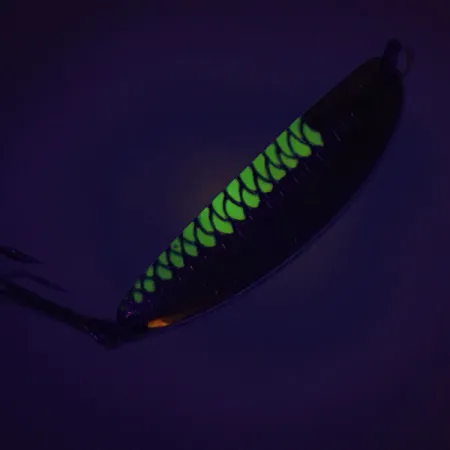 Cuillère Acme Side-winder, Nickel/Vert, 14g, Effet UV, #9097