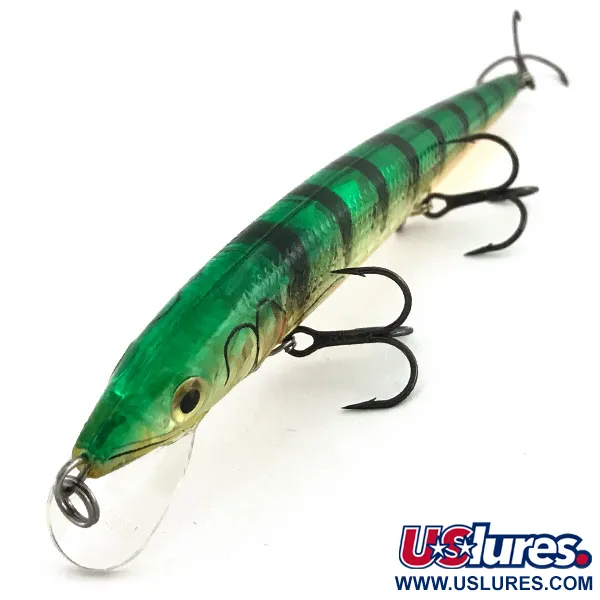 Rapala Husky Jerk HJ 14 Jerkbait, Green Tiger, 18g, Bruiteur, #9202