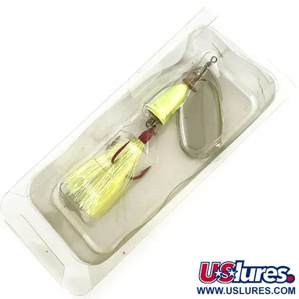 Blue Fox Super Vibrax 5 Glow Cuiller, Nickel/Chartreuse, 13g, #9295