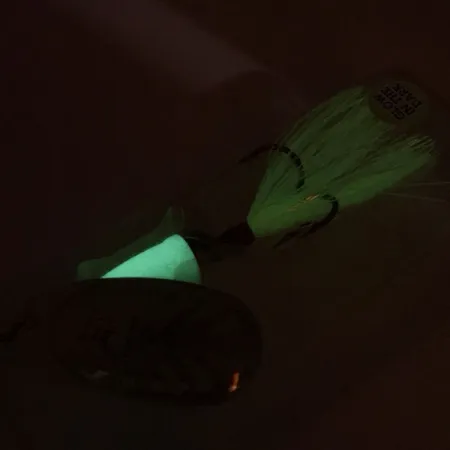 Blue Fox Super Vibrax 5 Glow Cuiller, Nickel/Chartreuse, 13g, #9295