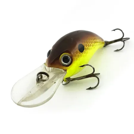 Strike King Pro Model 3XD Crankbait, Brun-Jaune, 7g, Bruiteur, #9313