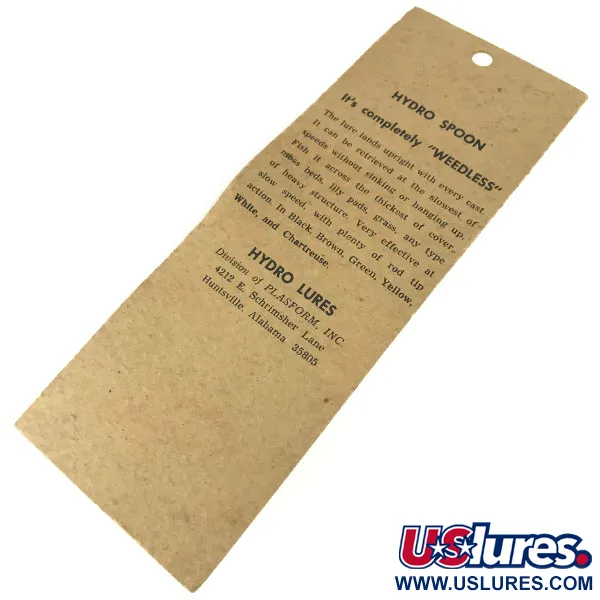 Hydro Lures Weedless Hydro Spoon, Blanc/Rouge/Vert, 14g, Anti-herbe, #9467