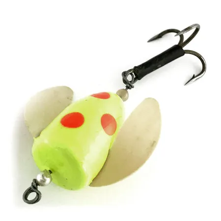 Leurre Shur Strike Spin-n-Glo UV, Jaune / Rouge, 8g, UV-réactif, #9477