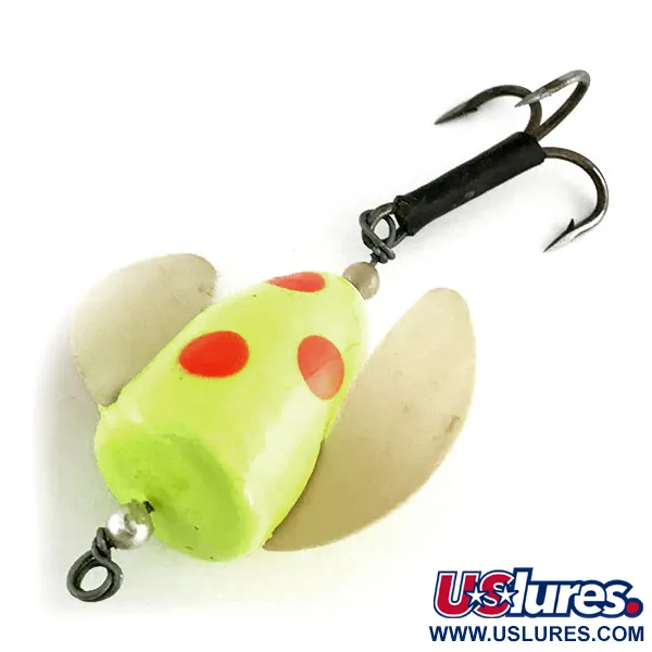 Leurre Shur Strike Spin-n-Glo UV, Jaune / Rouge, 8g, UV-réactif, #9477