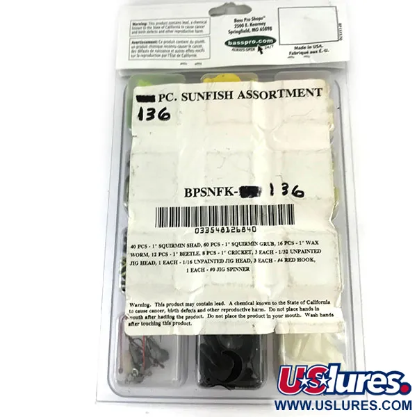Bass Pro Shops Crappie Maxx Leurres Souples, White/Black, 136pcs, #9517