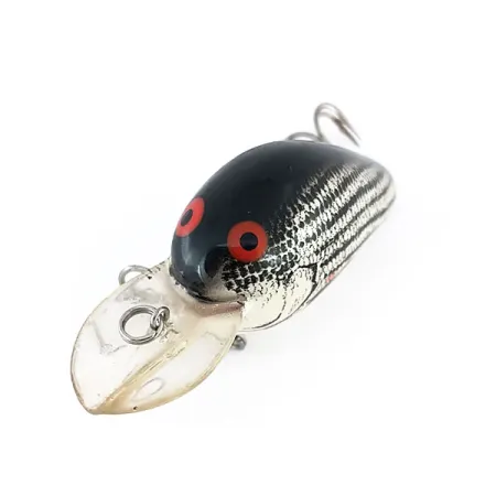 Bomber Fat A B04F Crankbait, Argent/Noir, 5.5g, Bavette ronde, #9549