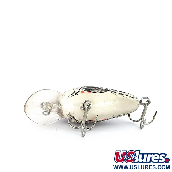 Bomber Fat A B04F Crankbait, Argent/Noir, 5.5g, Bavette ronde, #9549
