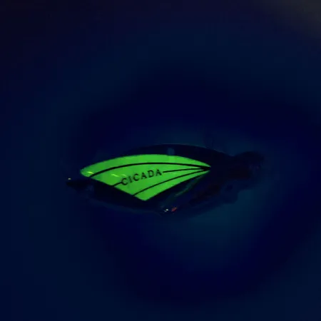 Reef Runner Cicada Lame Vibrante, Nickel / Vert, 14g, Luminescent, #9560