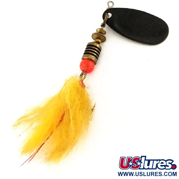Mepps Black Fury 2 Dressed Cuiller, Noir/Jaune, 4.7g, Plumes, #9594
