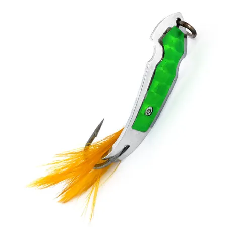 Tony Accetta Pet Spoon 13 Cuillère, Nickel/Vert, 5g, Plumes, #9609