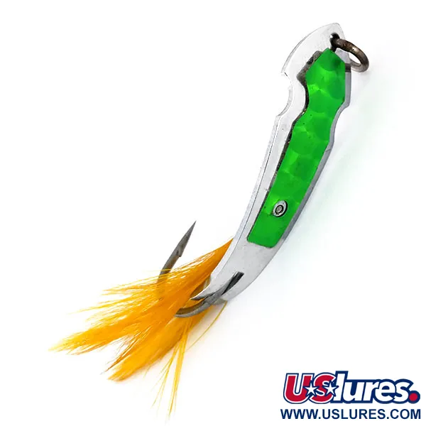 Tony Accetta Pet Spoon 13 Cuillère, Nickel/Vert, 5g, Plumes, #9609