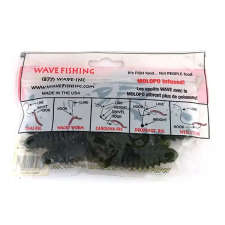 Wave Worms Swim Bug Leurre Souple, Watermelon/Black, 10cm, 7pcs, #9615
