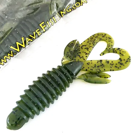 Wave Worms Swim Bug Leurre Souple, Watermelon/Black, 10cm, 7pcs, #9615