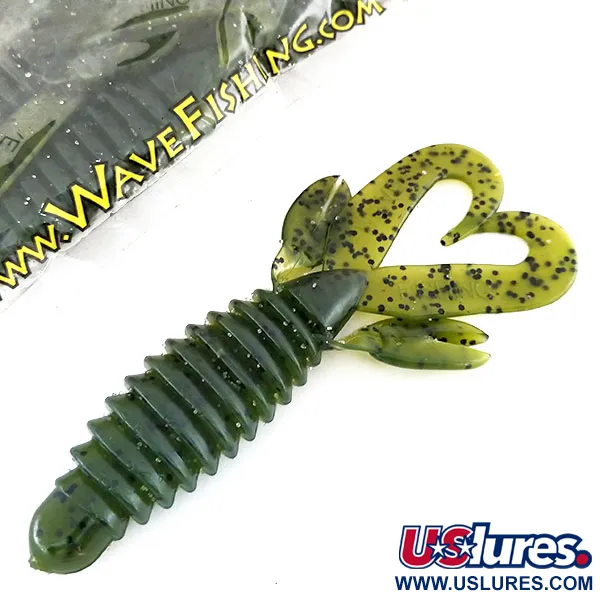 Wave Worms Swim Bug Leurre Souple, Watermelon/Black, 10cm, 7pcs, #9615