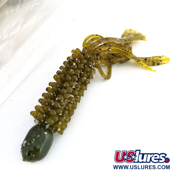 Bass Pro Shops Caterpillar Stud Tube, Green Pumpkin, 8pcs, #9625