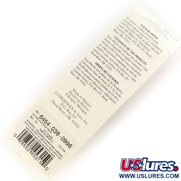 Luhr Jensen P.J.POP Popper Bois, Noir/Argent, 17g, Artisanal, #9634