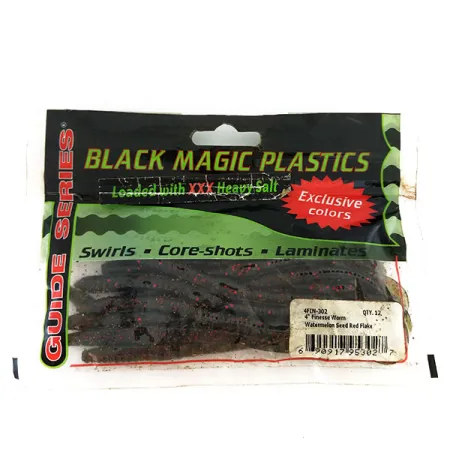Leurres souples Black Magick Plastics Finesse Worm 14pcs