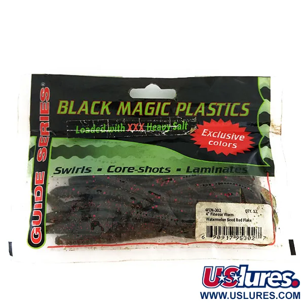 Leurres souples Black Magick Plastics Finesse Worm 14pcs
