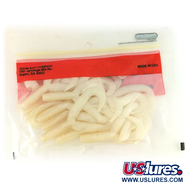 Zoom Creepy Crawler Tail Leurre souple, White Pearl, 16pcs, #9660