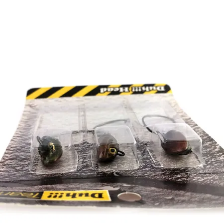 DUH!!! Head jig heads Kit, Olive / Rouge, 11g, Hameçon Offset, #9818