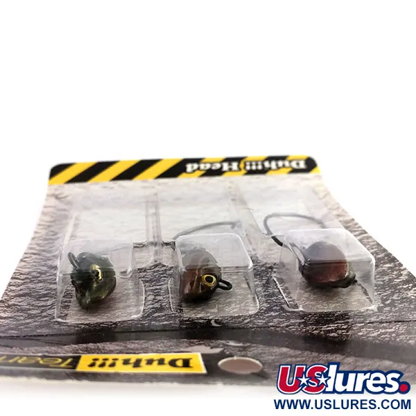 DUH!!! Head jig heads Kit, Olive / Rouge, 11g, Hameçon Offset, #9818