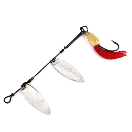 Hildebrandt Size 3 Slim Eli Double Spinner Cuiller, Nickel / Rouge, 5g, #9832