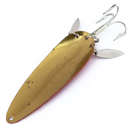 Dardevle Klicker Cuillère, Rouge / Blanc / Laiton, 28g, Palettes, #9928