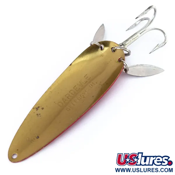 Dardevle Klicker Cuillère, Rouge / Blanc / Laiton, 28g, Palettes, #9928